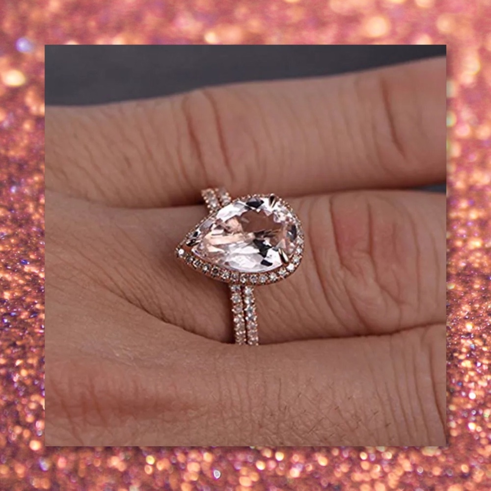 5⭐️RATED 2 Left🆕2pc Pear Shape Rose Gold Filled - Picture 3 of 4